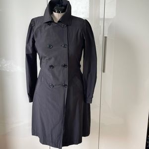 TEX by Max Azria Trench Coat Color-Black Size-Medium EUC
